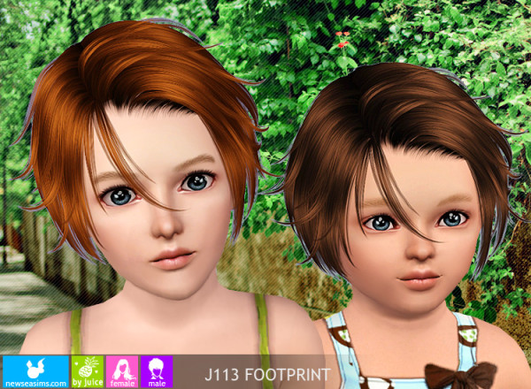 Fringed hair J113 FootPrint by NewSea for Sims 3