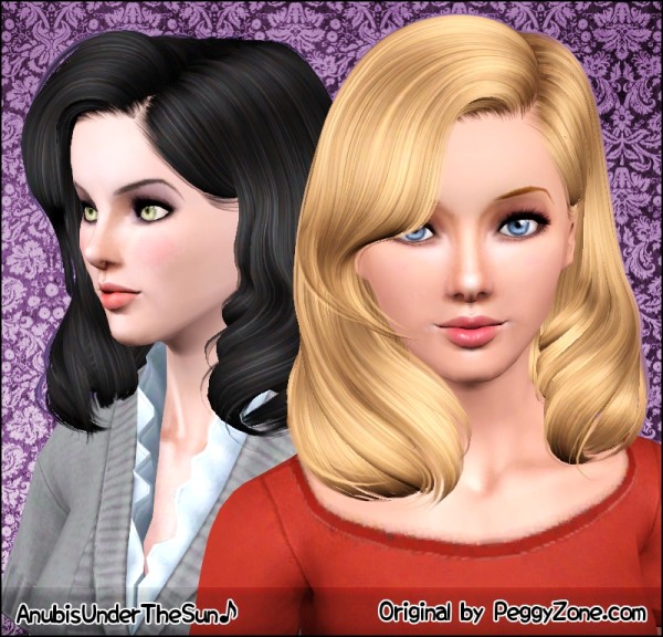 Retro look Peggy`s 857 hairstyle retextured by Anubis for Sims 3