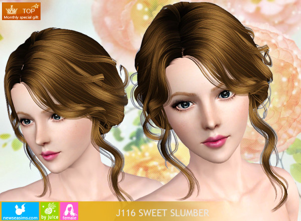 Latino bun hairstyle J116 SweetSlumber by NewSea for Sims 3