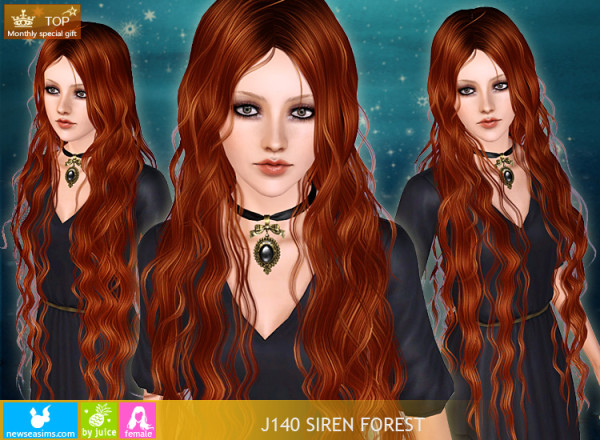 Mermaid curly hairstyle J140 Siren Forest by NewSea  for Sims 3