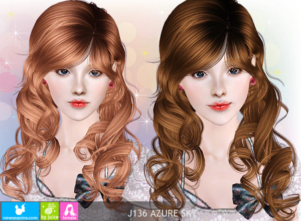 Tight curls with bangs J136 Azure Sky hairstyle by NewSea for Sims 3