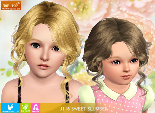 Latino bun hairstyle J116 SweetSlumber by NewSea - Sims 3 Hairs