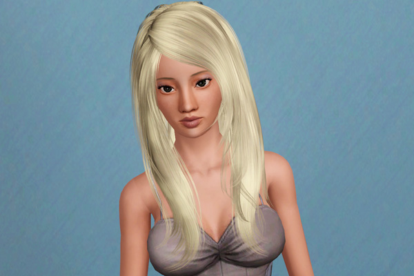 Voluminous hairstyle with side bangs retextuyred by Beaverhausen for Sims 3