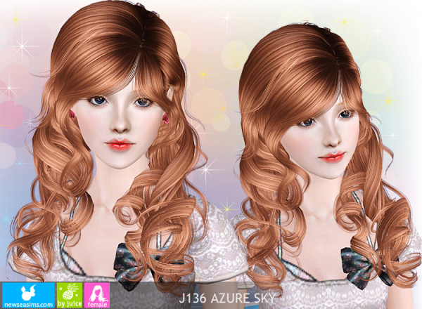 Tight curls with bangs J136 Azure Sky hairstyle by NewSea for Sims 3