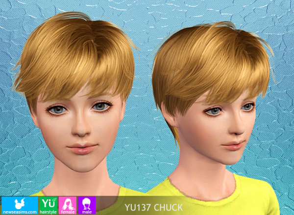 The Temptress hairstyle YU137 Chuck by NewSea - Sims 3 Hairs