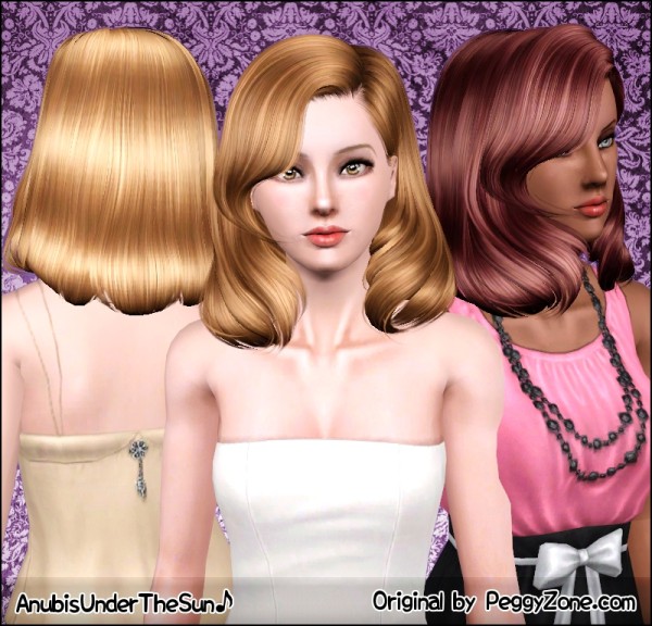 Retro look Peggy`s 857 hairstyle retextured by Anubis for Sims 3
