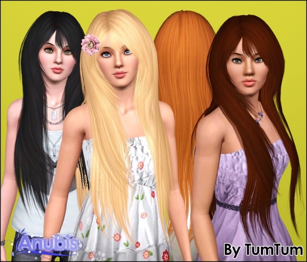 Tums Rose hairstyle 94 retextured by Anubis for Sims 3