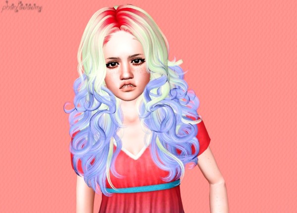 Curly hairstyle   Newsea hair Retextured by Phantasia for Sims 3