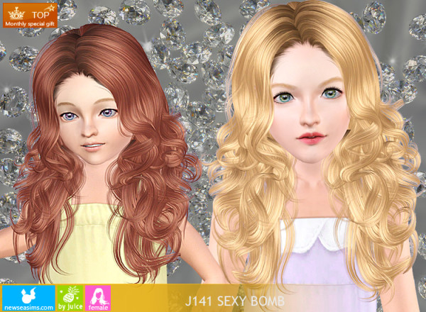 Large Curls hairstyle J141 Sexy Bomb by NewSea for Sims 3
