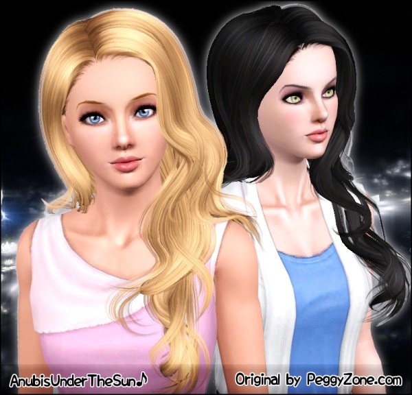 Wavy side Peggy`s hairstyle retextured by Anubis for Sims 3
