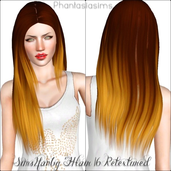 Shiny straight hairstyle   :Sims2fanbg 16 Retextured by Phantasia for Sims 3