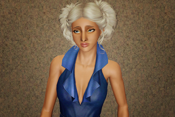 Double curly buns hairstyle Peggy retextured by Beaverhausen for Sims 3