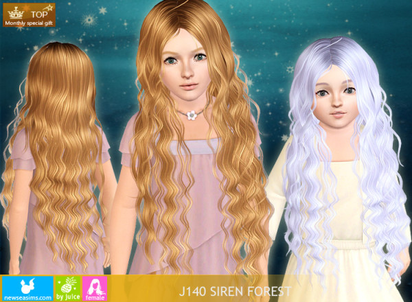 Mermaid curly hairstyle J140 Siren Forest by NewSea  for Sims 3
