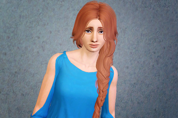 Dimensional braided side hairstyle retextured by Beaverhausen for Sims 3