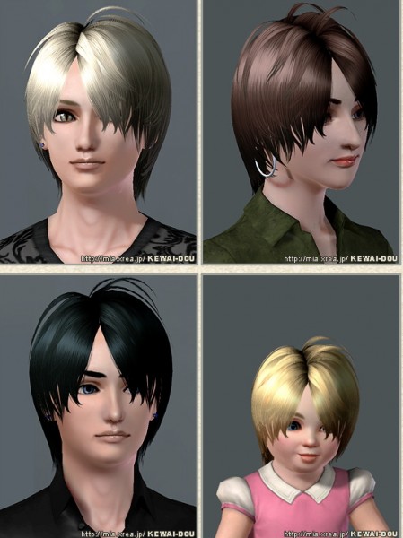 Covered the eye hairstyle   Acedia by Kewai Dou for Sims 3