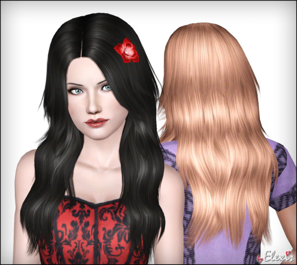Long And Wavy hairstyle   Diamond Rose by Elexis at Mod The Sims for Sims 3