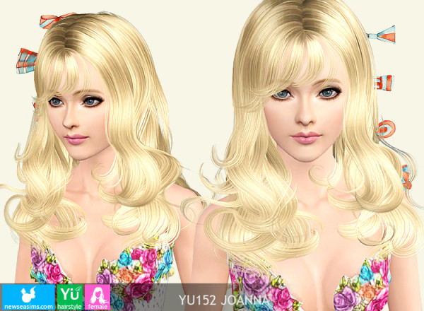 Wavy with bangs hairstyle YU152 Joanna by NewSea for Sims 3