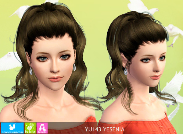 High ponytail YU143 Yesenia by NewSea for Sims 3