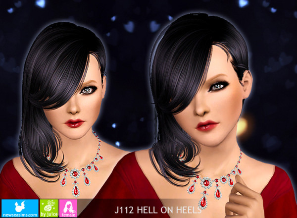 Side bangs hairstyle J112 Hell on hells by NewSea for Sims 3