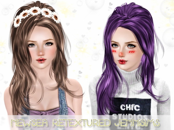 Teased hairstyle NewSea retextured by Jenni Sims for Sims 3