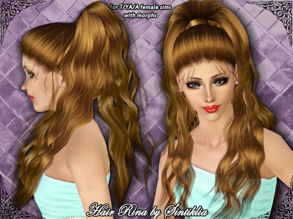Dimensional ponytail hairstyloe by Sintiklia for Sims 3