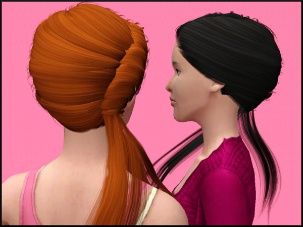 Wrapped ponytail Anto 77 retextured by Robodi95 at Mod The Sims for Sims 3