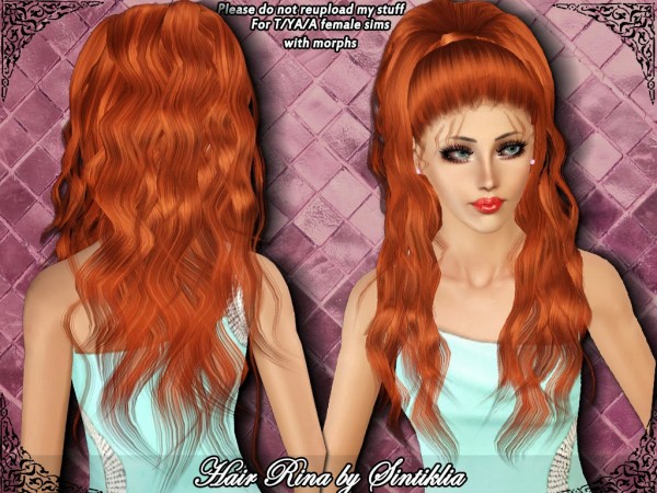 Dimensional ponytail hairstyloe by Sintiklia for Sims 3