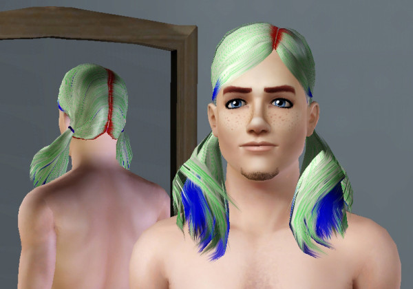 Double pigtails for boys retextured by omegastarr82 at Mod The Sims for Sims 3