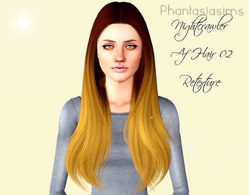 Voluminous straight hairstyle   Nightcrawler 02 retextured by Phantasia for Sims 3
