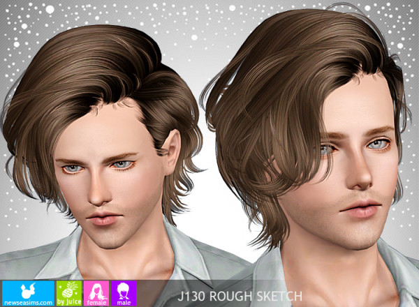 Chin Length bob hairstyle J130 Rough Sketch by NewSea - Sims 3 Hairs