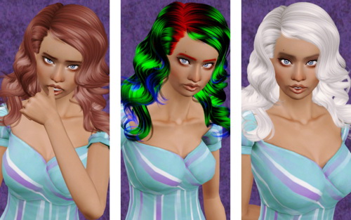Curly waves hairstyle   Newsea Born To Die Retextured by Beaverhausen for Sims 3