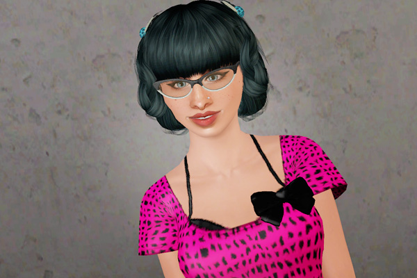 Braided circle with double hairpins   Peggy Zone 907 retextured by Beaverhausen for Sims 3