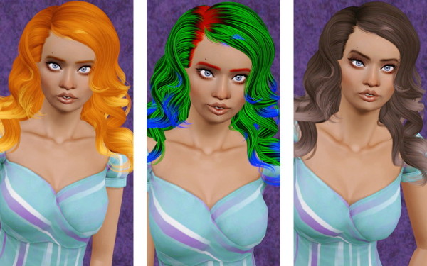 Curly waves hairstyle   Newsea Born To Die Retextured by Beaverhausen for Sims 3