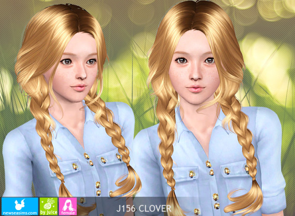 Indian hairstyle J156 Clover by NewSea for Sims 3