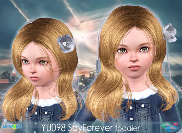 Glossy hairstyle   YU 098 Say Forever NewSea for Sims 3