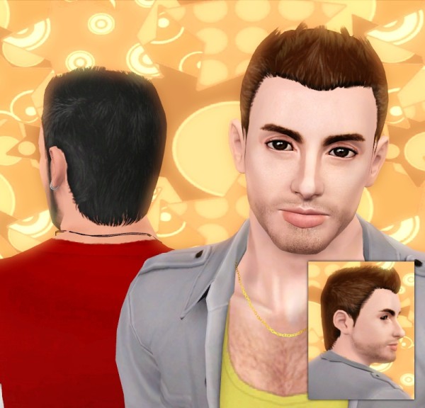 Choppy Peak hairstyle for males retextured by collin2 at Mod The Sims for Sims 3