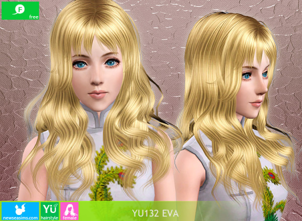 Chin length layers with bangs YU132 Eva by NewSea for Sims 3