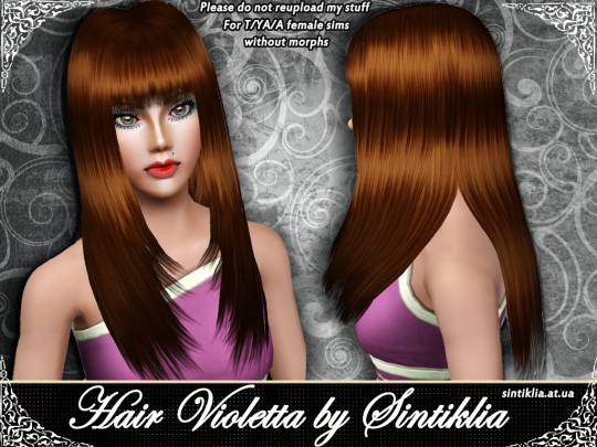 Casual bangs hairstyle by Sintiklia - Sims 3 Hairs