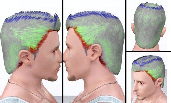 Choppy Peak hairstyle for males retextured by collin2 at Mod The Sims for Sims 3