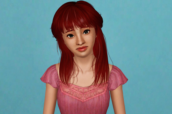 Fringed hairstyle with bangs   Newsea’s Voyage retextured by Beaverhausen for Sims 3