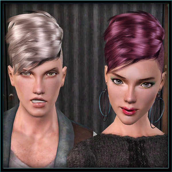 Ridge hairstyle for both gender    Femme Hawk Fatale Retextured by ShojoAngel at Mod The Sims for Sims 3
