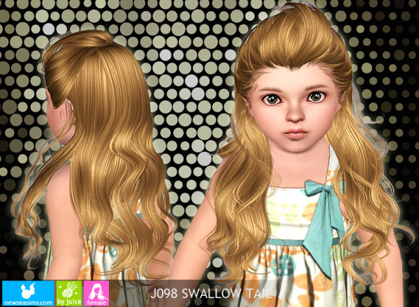 J098 Shallow Tail   Half up,half down hairstyle by NewSea for Sims 3