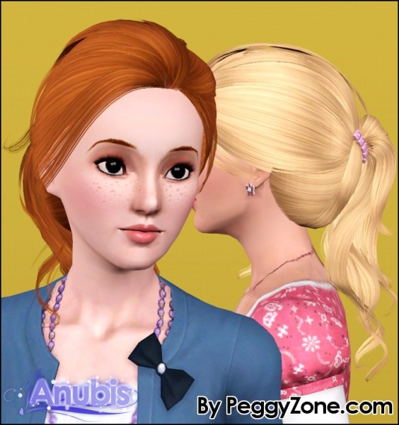 Bake caught clip hairstyle Peggy`s 0026 retextured by Anubis for Sims 3