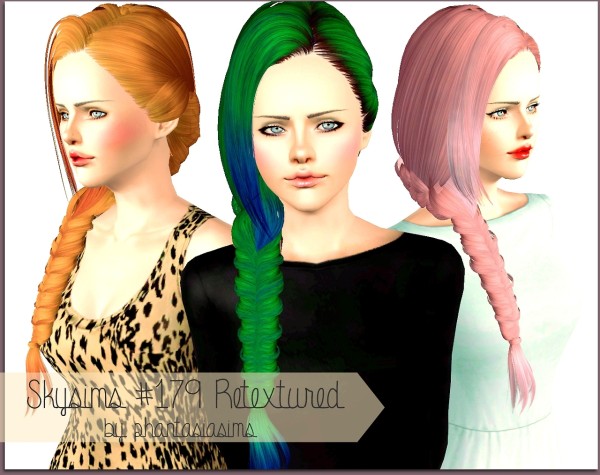 Huge side fishtail Skysims 179 retextured by Phantasia  for Sims 3