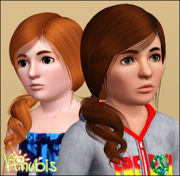 Raonjena hairstyle 14 retextured by Anubis for Sims 3