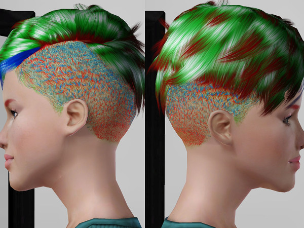 Ridge hairstyle for both gender    Femme Hawk Fatale Retextured by ShojoAngel at Mod The Sims for Sims 3