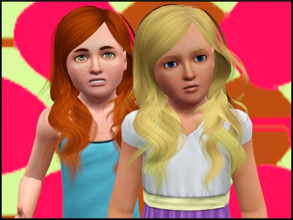 Mermaid waves hairstyle for kids   Peggy 4781 retextured by Robodi 95 at Mod The Sims for Sims 3