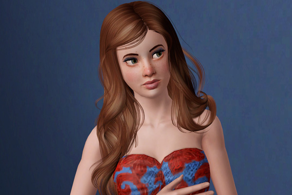 The Middle Parted Maiden   Newsea’s Color of Wind retextured by Beaverhausen for Sims 3