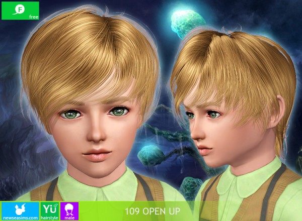 Bright and straight hairstyle 109 OpenUp by NewSea for Sims 3