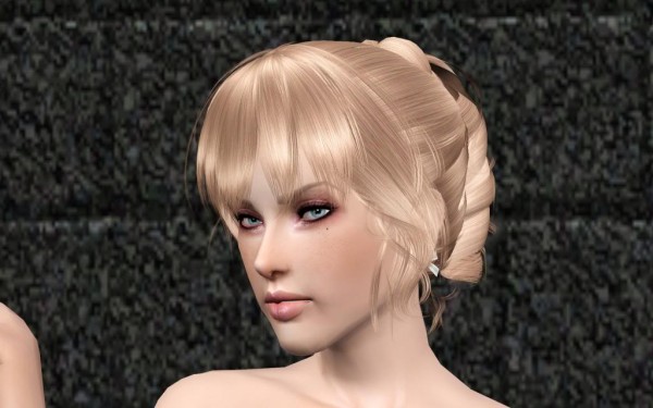 Twisted ponytail hairstyle NewSea`s Endless Songby retextured by Bring Me Victory for Sims 3